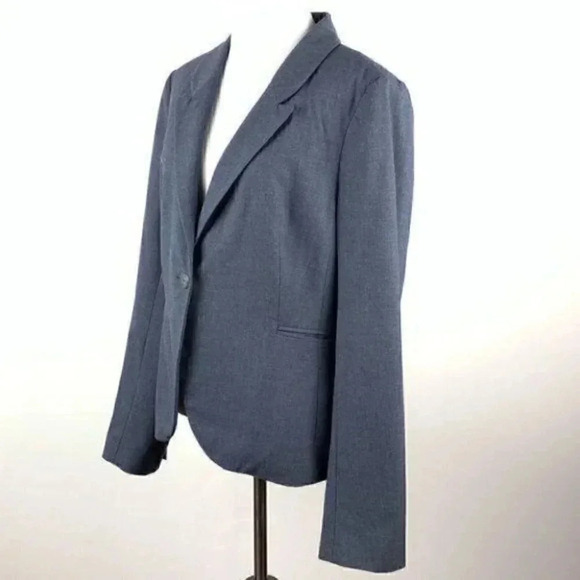 The limited collection blazer size 14 bluish gray one button career jacket - Picture 5 of 8